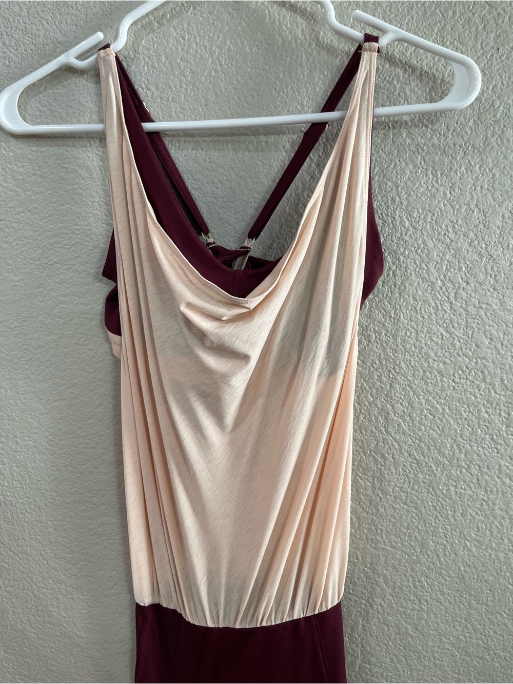 Free people FP movement pink and maroon drape front jumpsuit women’s small